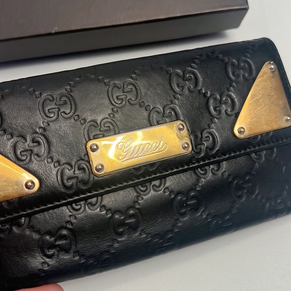 GUCCI Leather Wallet with Gold Hardware in the box 7.5”x4” - Picture 5 of 13